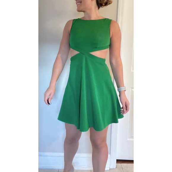 Jovani Green Dress with cutouts - Picture 3 of 5